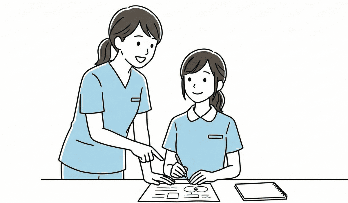 先輩看護師や仲間との交流風景